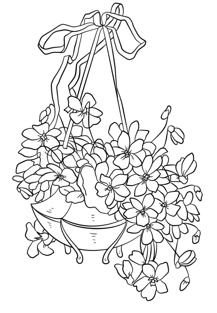 Easter Flowers 2 Coloring Page Md Coloring Page — Free Printable — free printable coloring page