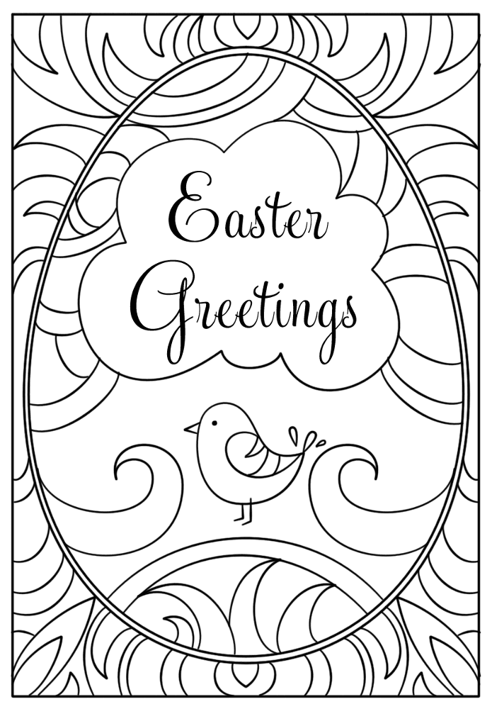 Easter Greetings 2 Coloring Page Md Coloring Page — Free Printable — free printable coloring page