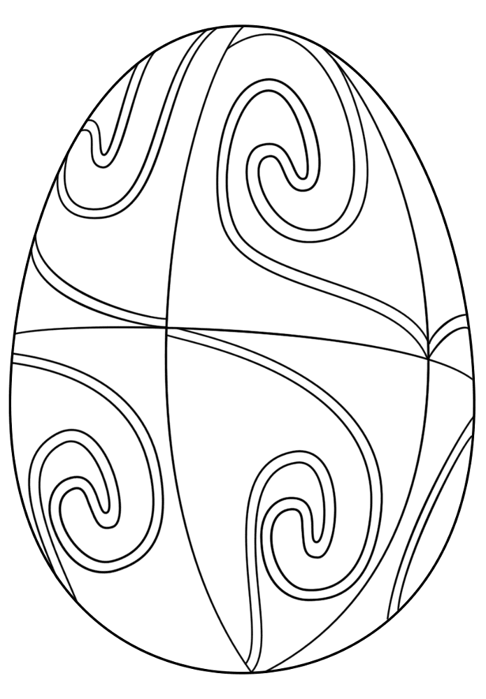 Ester Egg With Spiral Pattern Coloring Page Md Coloring Page — Free Printable — free printable coloring page