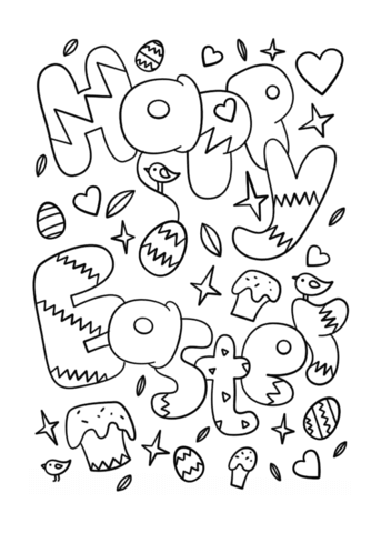 Happy Easter Doodle 7 Coloring Page Md Coloring Page — Free Printable — free printable coloring page