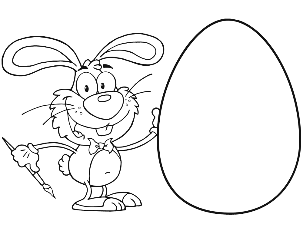 Happy Rabbit With Huge Easter Egg Coloring Page Md Coloring Page — Free Printable — free printable coloring page