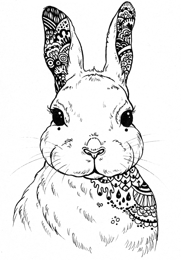 Hare Zentangle Coloring Page Md Coloring Page — Free Printable — free printable coloring page