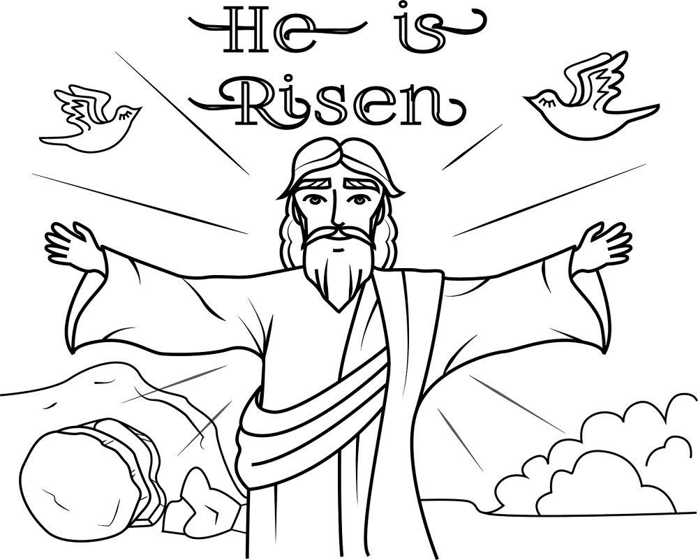 He Is Risen 1 Coloring Page Md Coloring Page — Free Printable — free printable coloring page