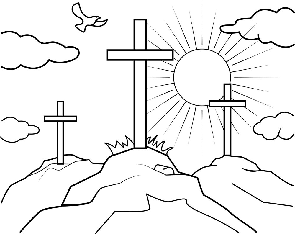 Three Crosses Coloring Page Md Coloring Page — Free Printable — free printable coloring page