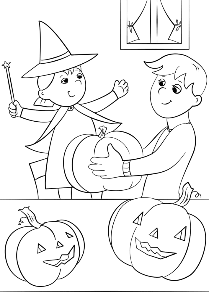 Halloween Preparation Coloring Page Md Coloring Page — Free Printable — free printable coloring page