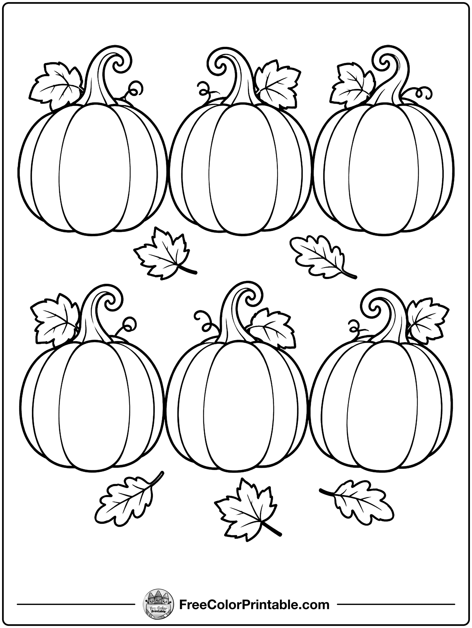 Pumpkin Faces to Design Coloring Page — free color printable
