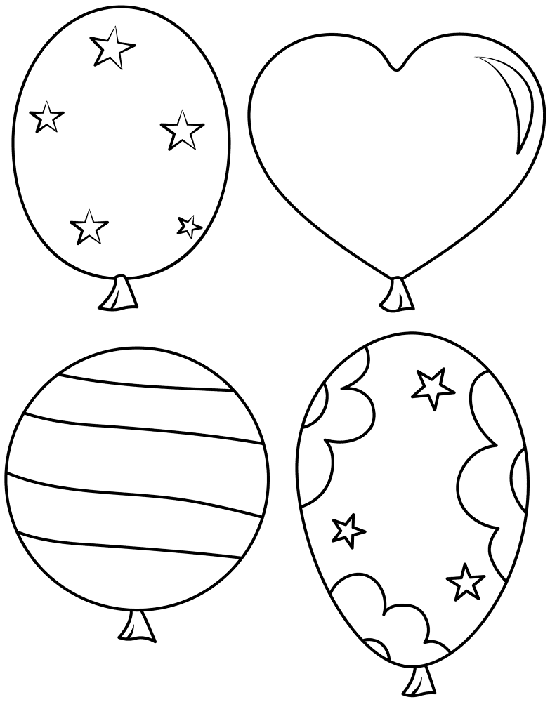 Birthday Balloons Coloring Page Md Coloring Page — Free Printable — free printable coloring page