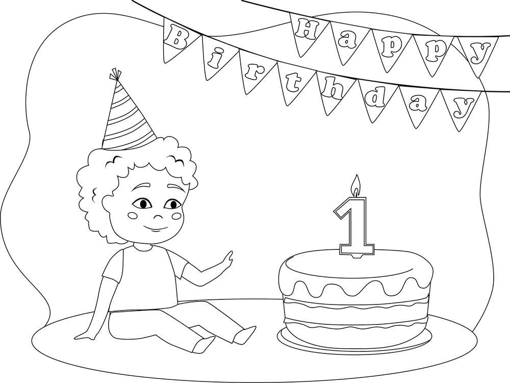Birthday Boy 1 Coloring Page Md Coloring Page — Free Printable — free printable coloring page