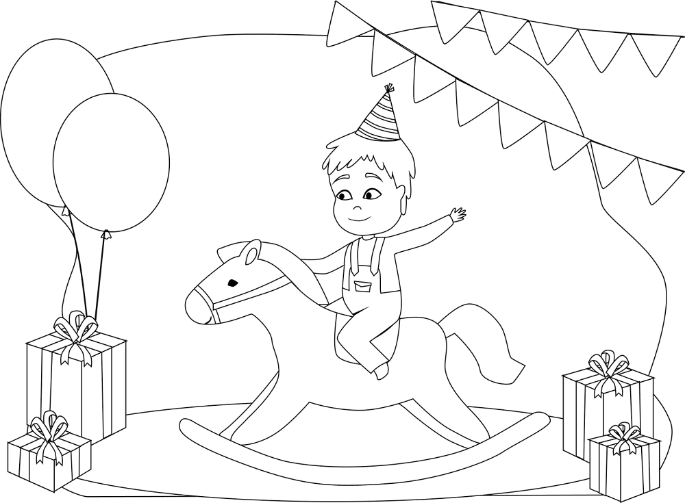 Birthday Boy 5 Coloring Page Md Coloring Page — Free Printable — free printable coloring page