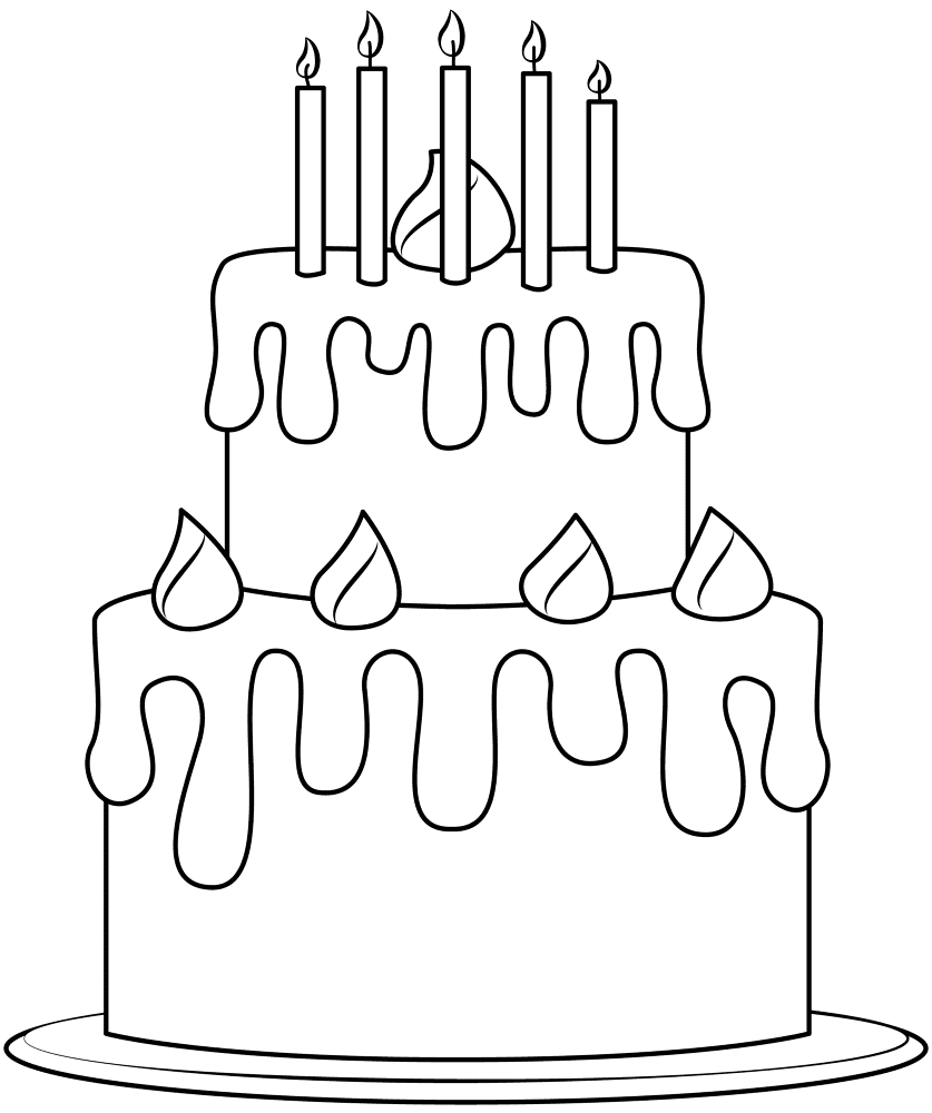 Birthday Cake Coloring Page Md Coloring Page — Free Printable — free printable coloring page