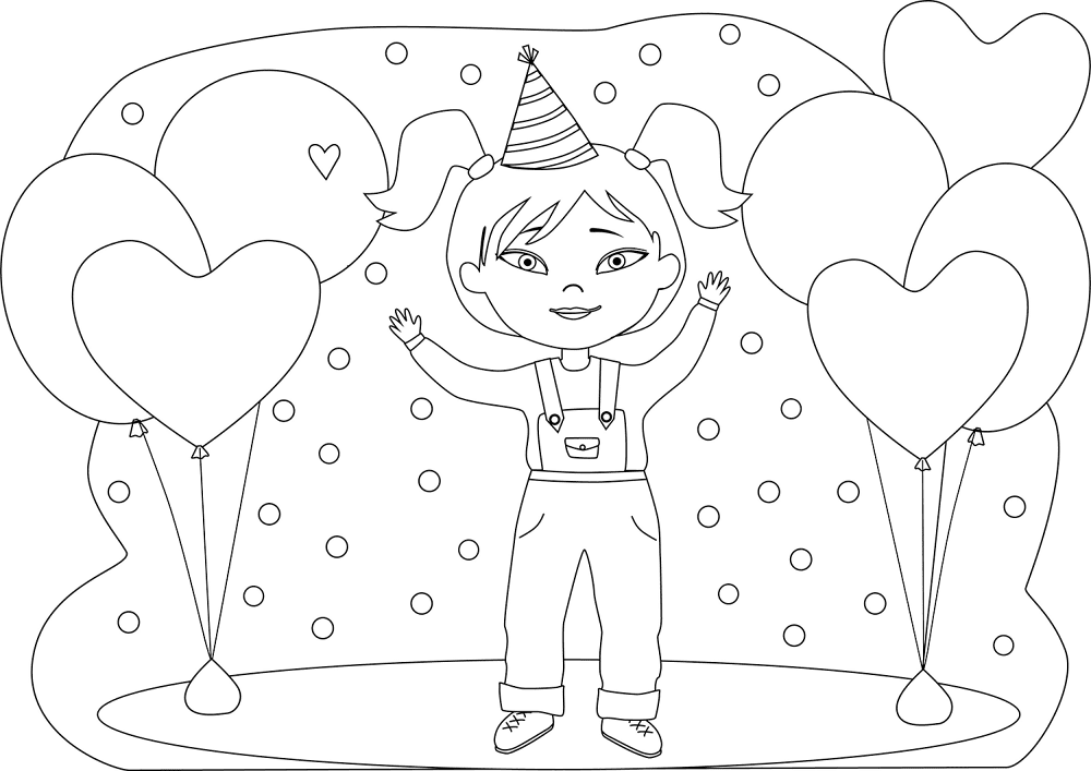 Birthday Girl 2 Coloring Page Md Coloring Page — Free Printable — free printable coloring page