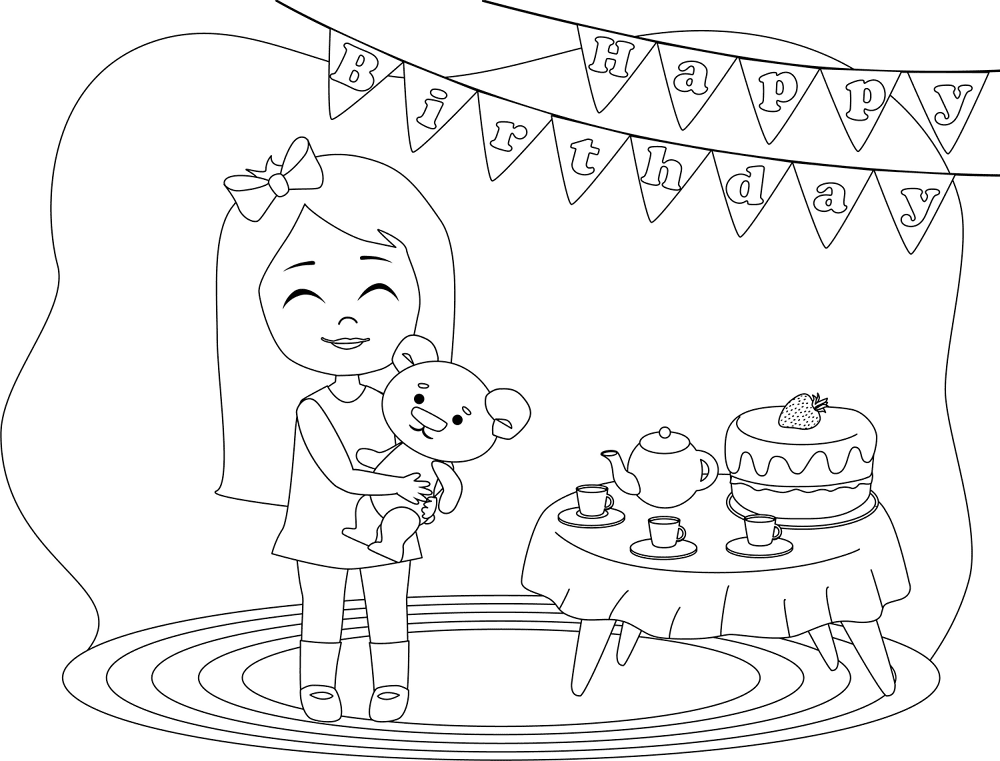 Birthday Girl 3 Coloring Page Md Coloring Page — Free Printable — free printable coloring page
