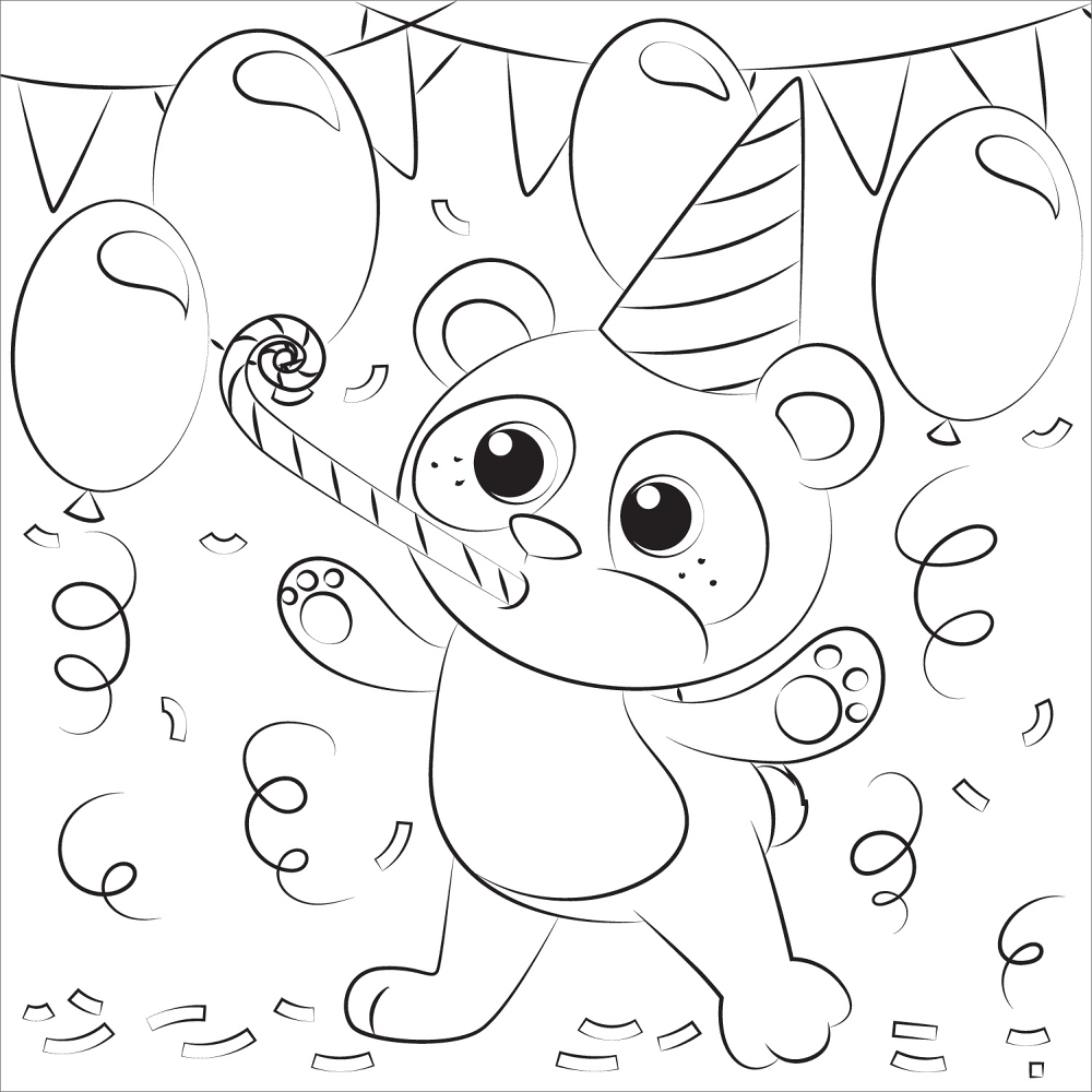 Pandas Birthday Coloring Page Md Coloring Page — Free Printable — free printable coloring page