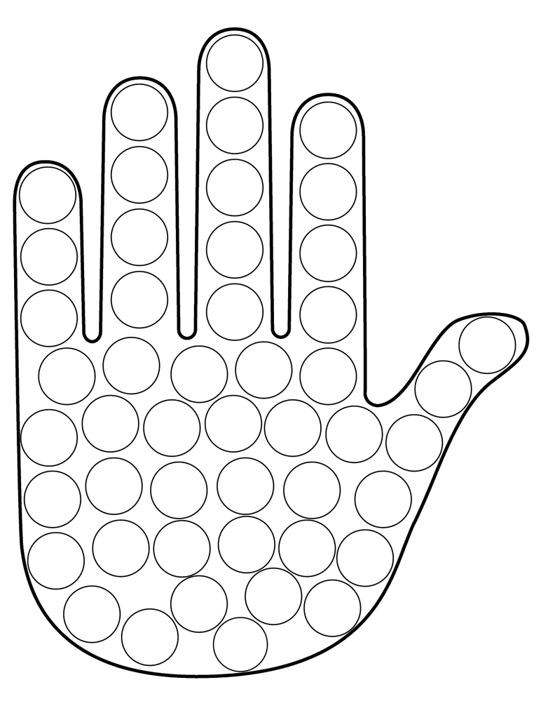 Hand Dot Art Coloring Page Md Coloring Page — Free Printable — free printable coloring page