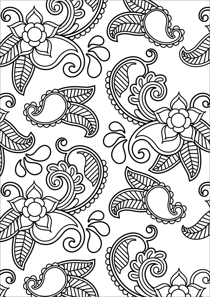Paisley Pattern 3 Coloring Page Md Coloring Page — Free Printable — free printable coloring page