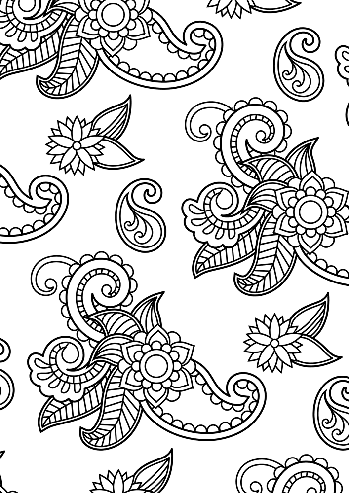 Paisley Pattern Coloring Page Md Coloring Page — Free Printable — free printable coloring page