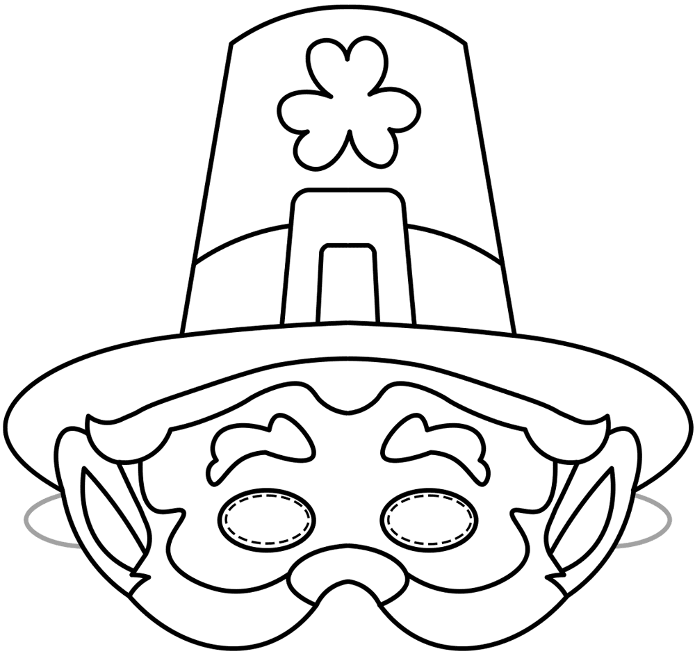 Leprechaun Paper Mask Md Coloring Page — Free Printable — free printable coloring page
