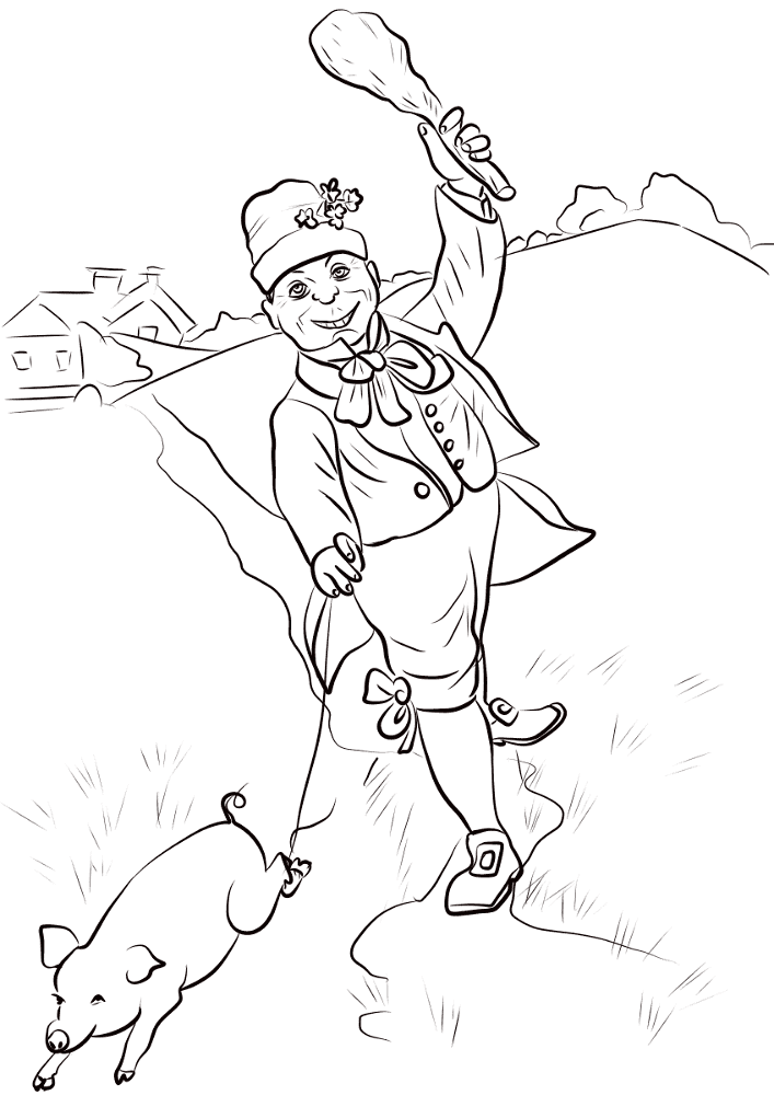 Leprechauns With Pig Coloring Page Md Coloring Page — Free Printable — free printable coloring page