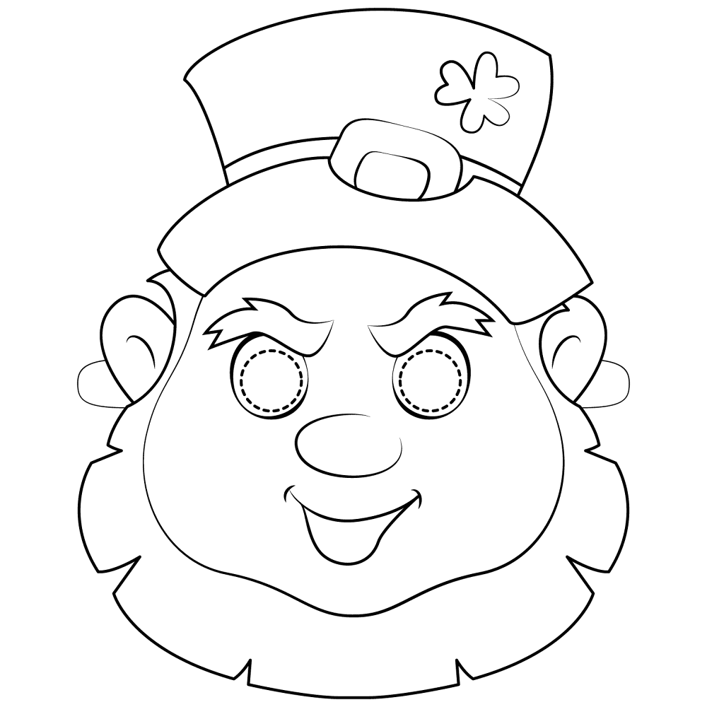 Leprehaun Mask Coloring Page Md Coloring Page — Free Printable — free printable coloring page