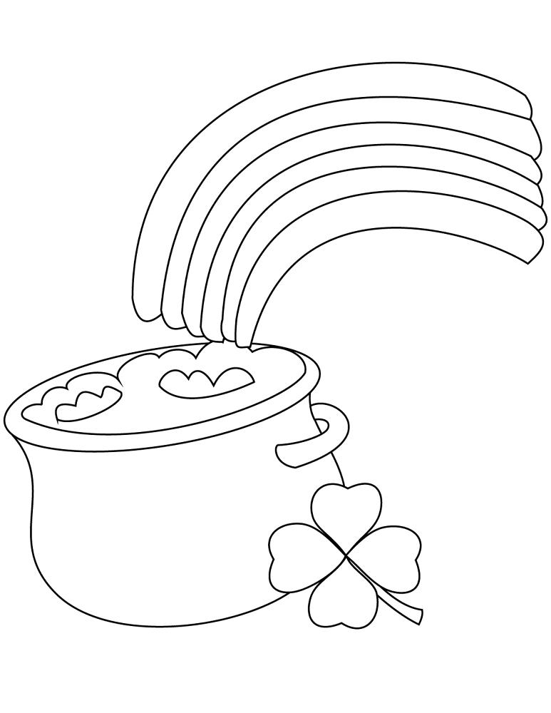 Rainbow And Pot Of Gold Coloring Page Md Coloring Page — Free Printable — free printable coloring page