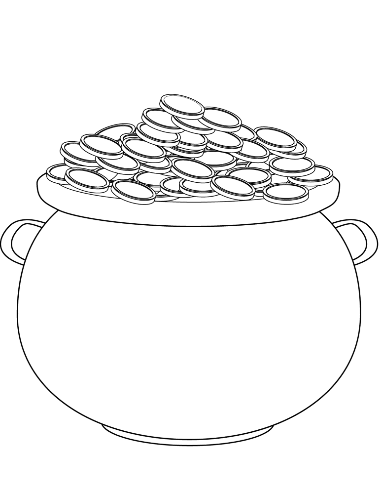 Saint Patricks Day Pot Of Gold Coloring Page Md Coloring Page — Free Printable — free printable coloring page