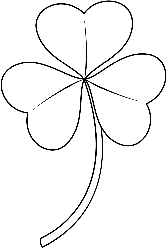 Three Leaf Shamrock Coloring Page Md Coloring Page — Free Printable — free printable coloring page