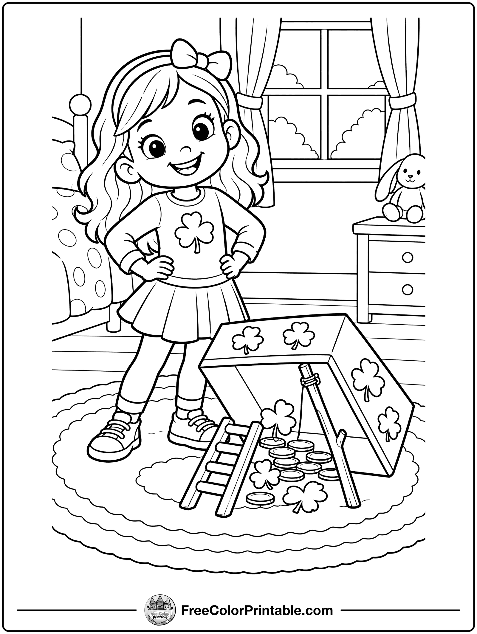 Kid-Made Leprechaun Trap Coloring Page — free color printable