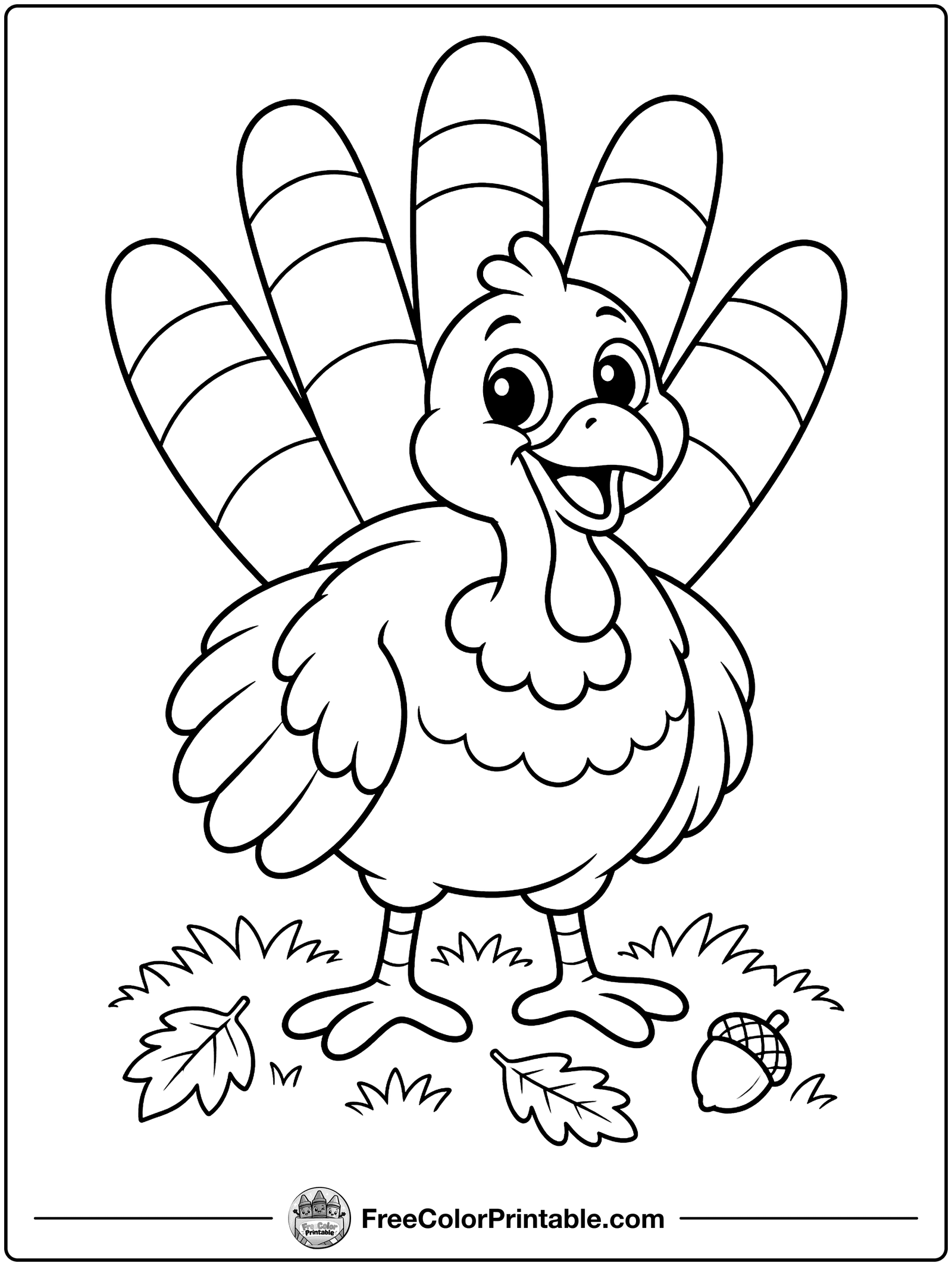 Handprint Turkey Craft Coloring Page — free color printable