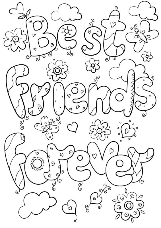 Best Friends Forever Coloring Page Md Coloring Page — Free Printable — free printable coloring page