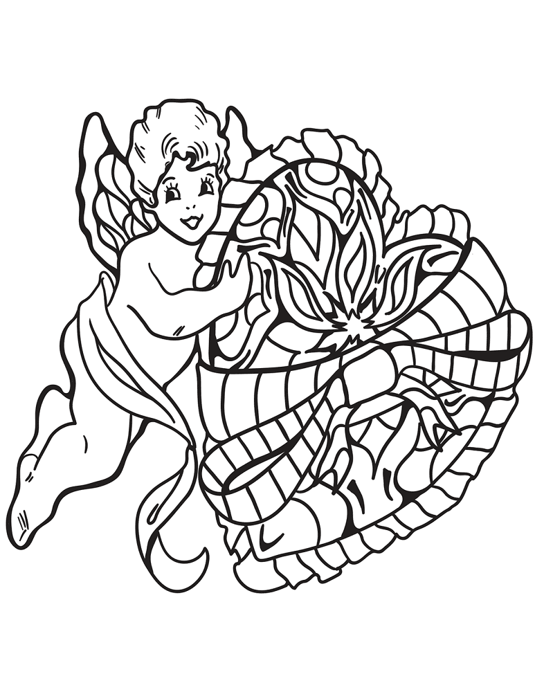 Cupid With Heart Coloring Page Md Coloring Page — Free Printable — free printable coloring page