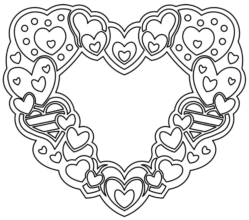 Heart Art Wreath 2 Md Coloring Page — Free Printable — free printable coloring page