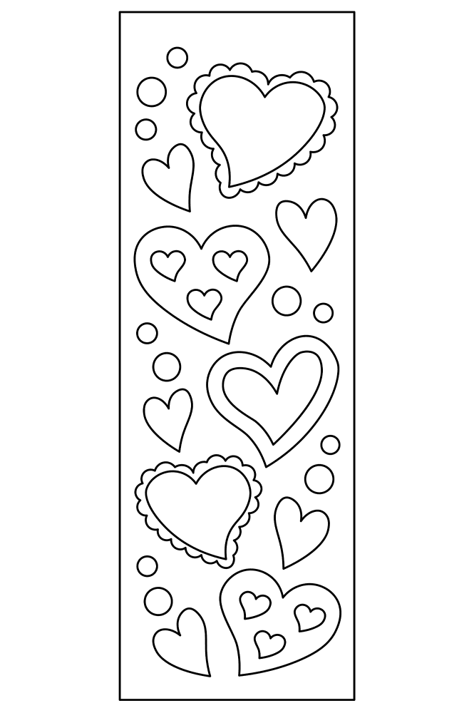 Heart Bookmark Design Md Coloring Page — Free Printable — free printable coloring page