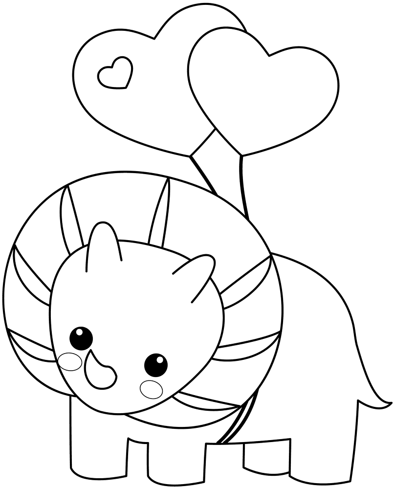 Kawaii Dinosaur 3 Coloring Page Md Coloring Page — Free Printable — free printable coloring page