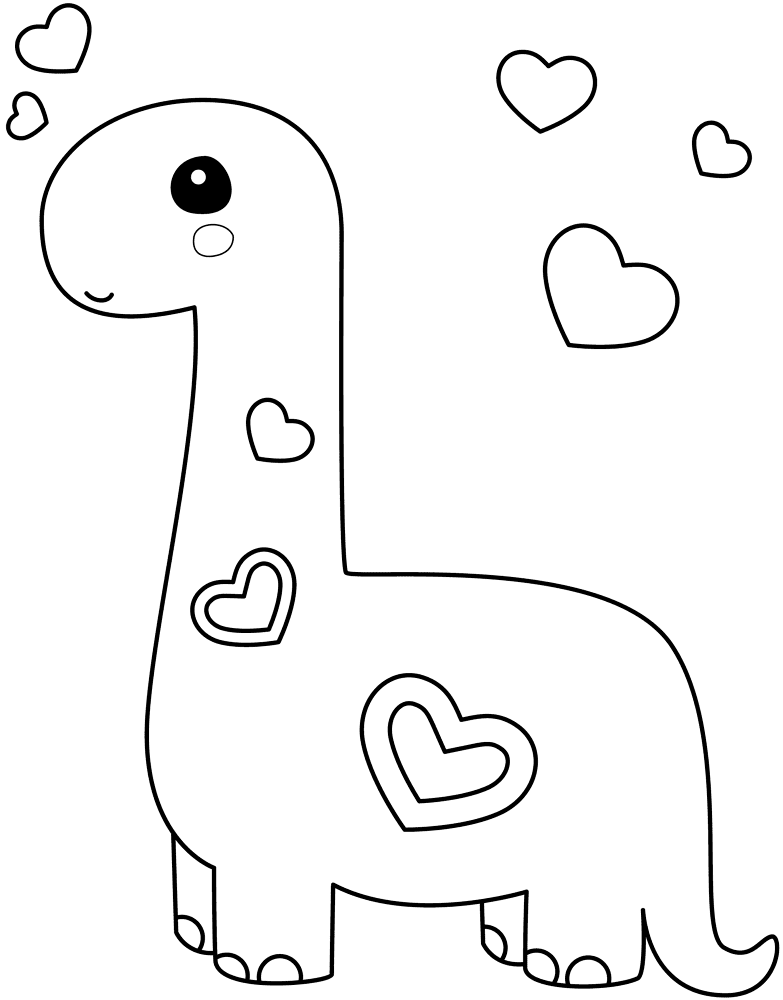 Kawaii Dinosaur 4 Coloring Page Md Coloring Page — Free Printable — free printable coloring page