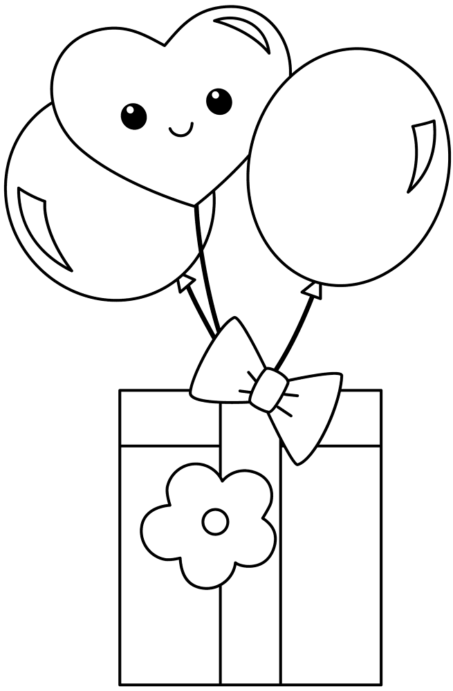 Kawaii Gift Box Coloring Page Md Coloring Page — Free Printable — free printable coloring page