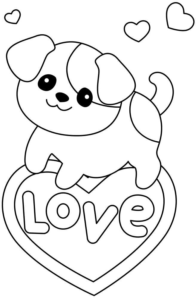 Kawaii Puppy 3 Coloring Page Md Coloring Page — Free Printable — free printable coloring page