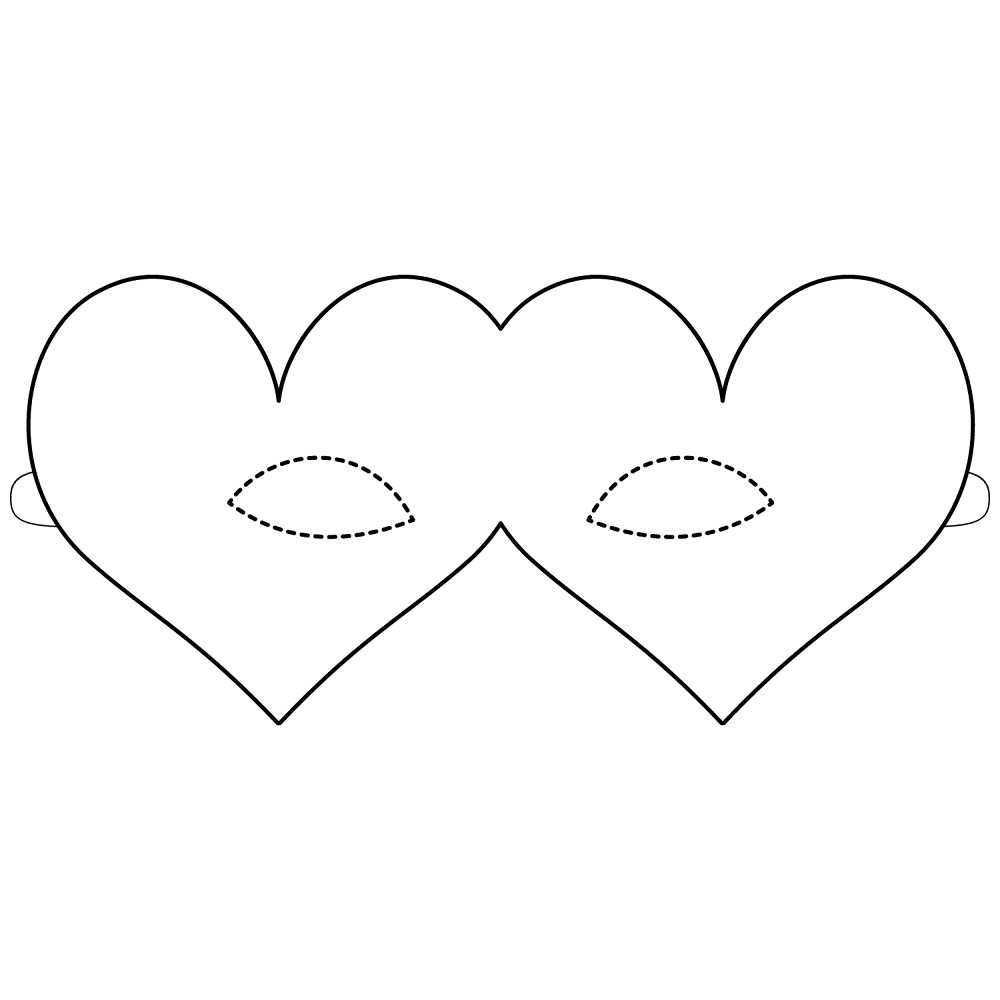 Two Hearts Mask Coloring Page Md Coloring Page — Free Printable — free printable coloring page