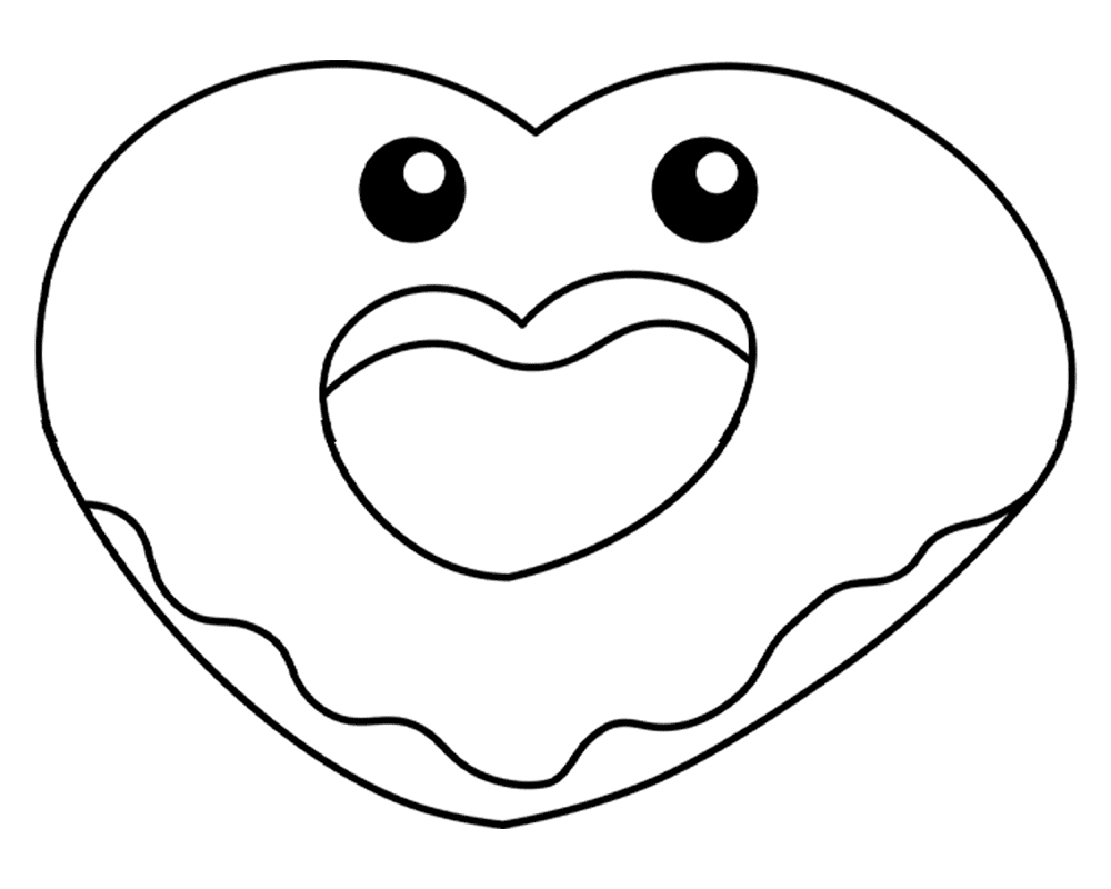 Valentine Heart Donut Md Coloring Page — Free Printable — free printable coloring page