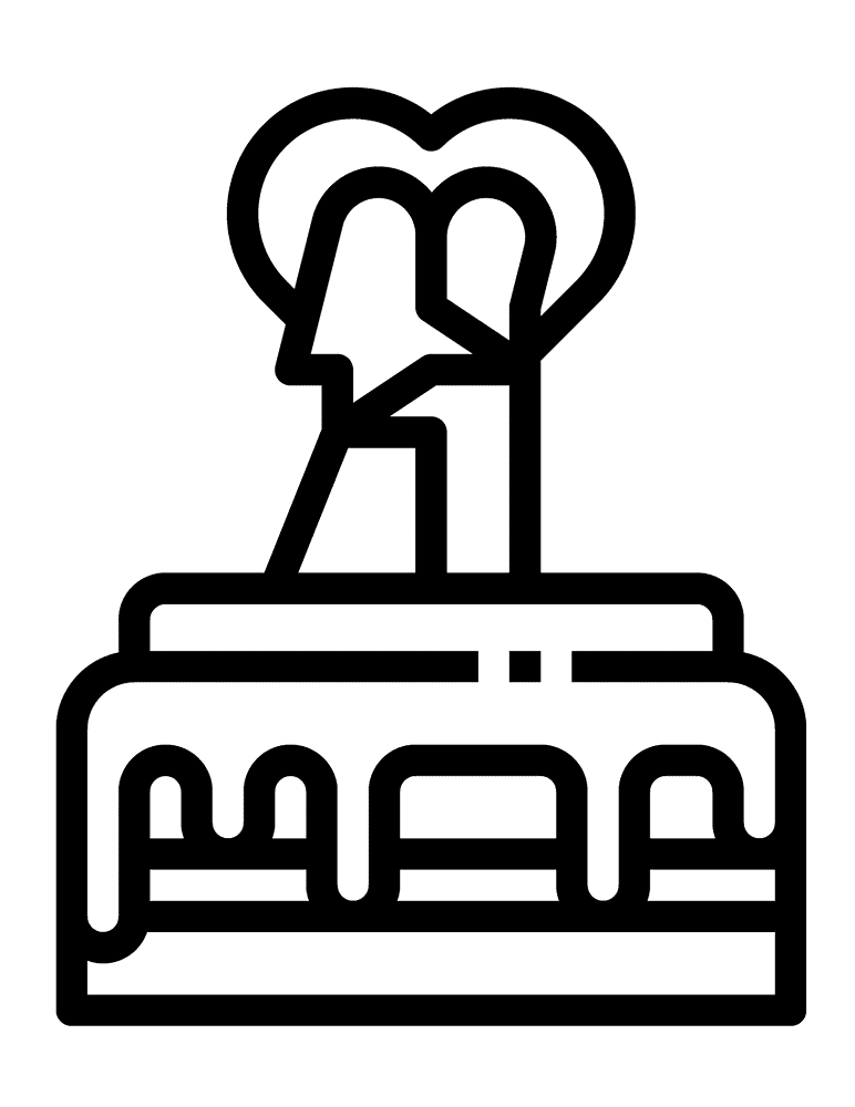 7430619 Cake Love Valentines Romantic Wedding Coloring Page Md Coloring Page — Free Printable — free printable coloring page