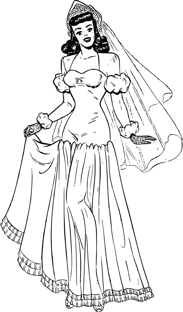 Vintage Wedding Dress Coloring Page Md Coloring Page — Free Printable — free printable coloring page
