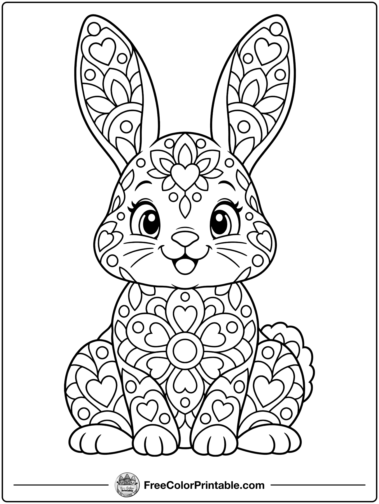 Bunny Mandala Coloring Page — free color printable