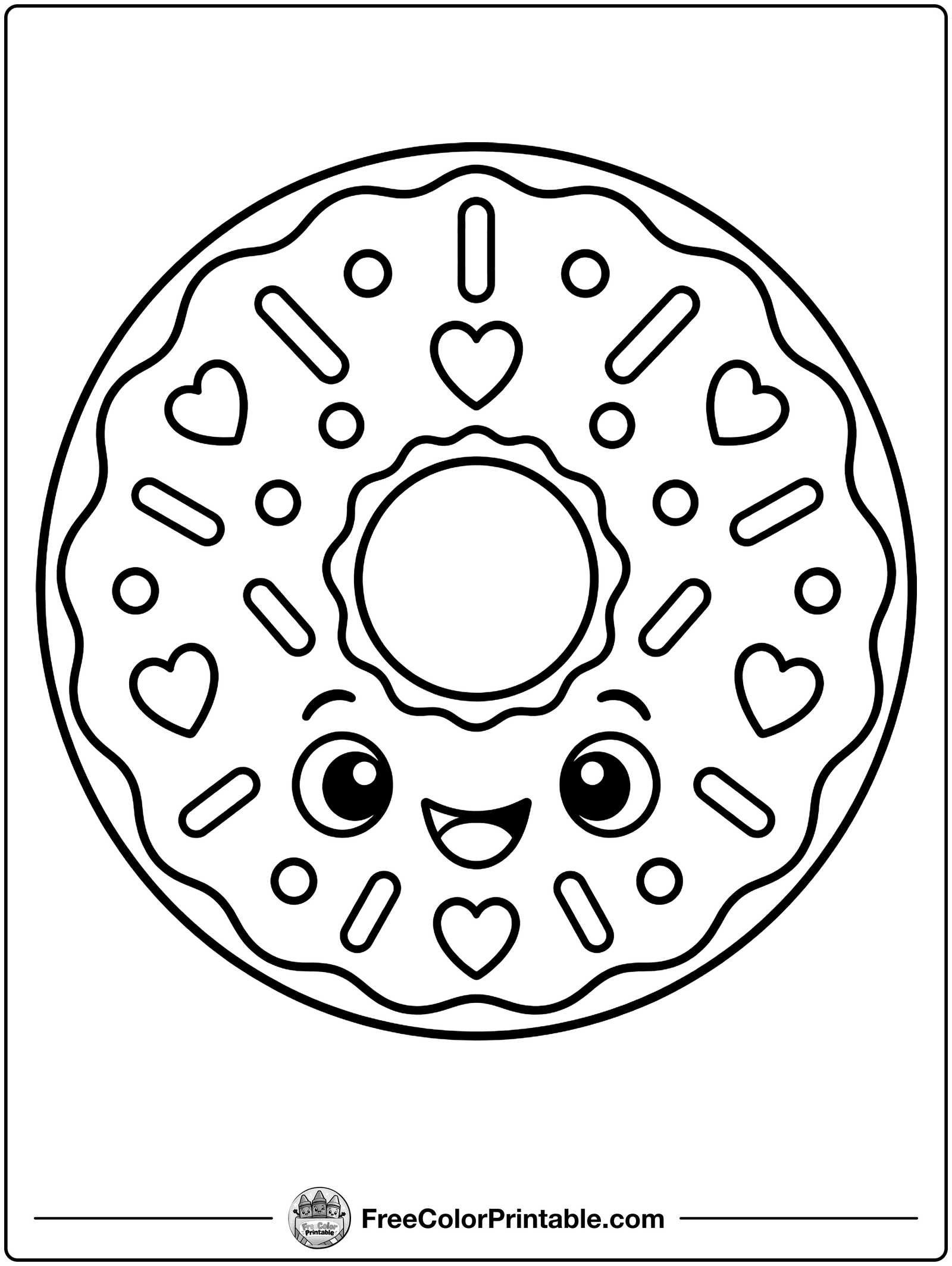 Donut Mandala Coloring Page — free color printable