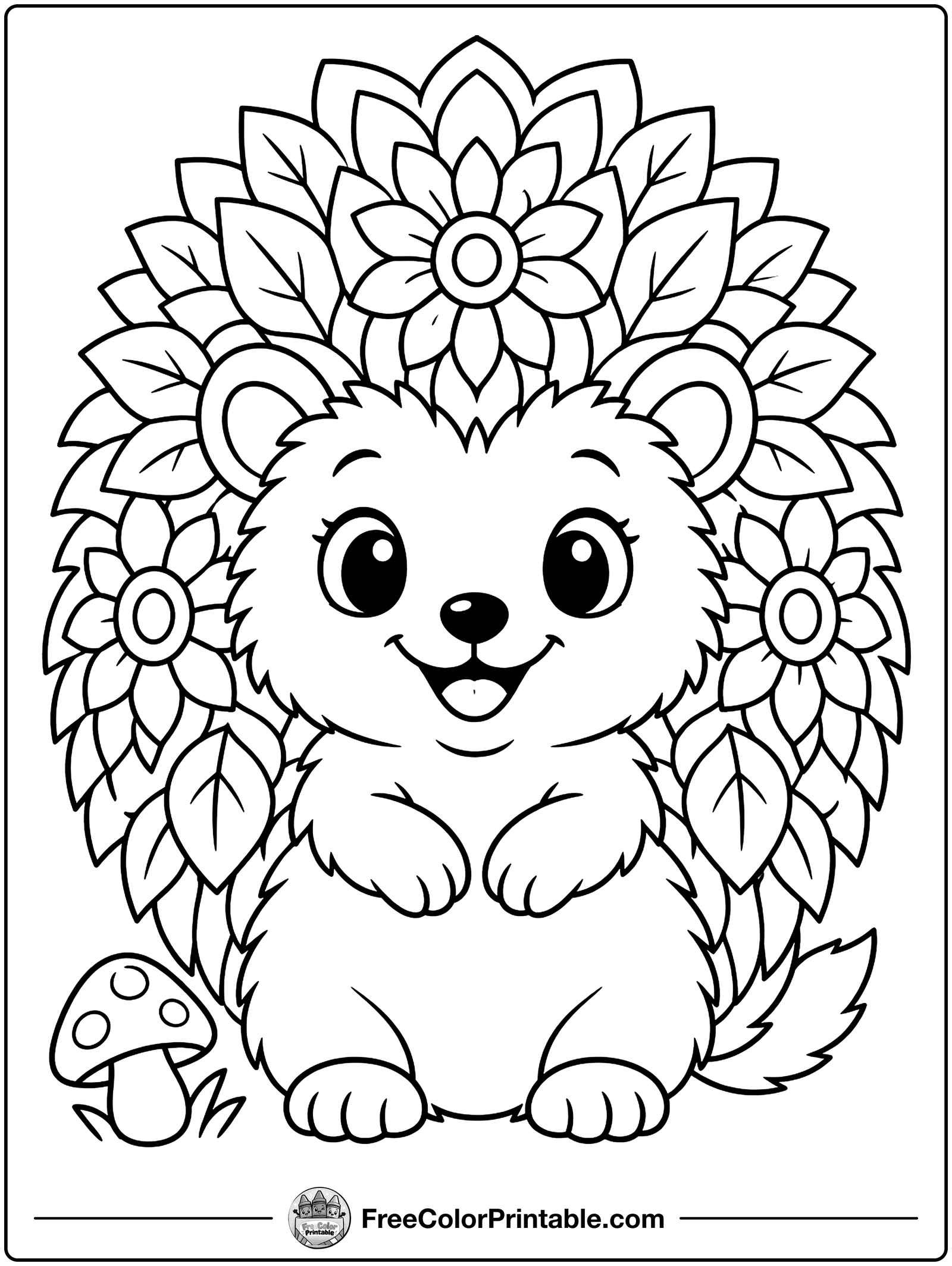 Hedgehog Mandala Coloring Page — free color printable