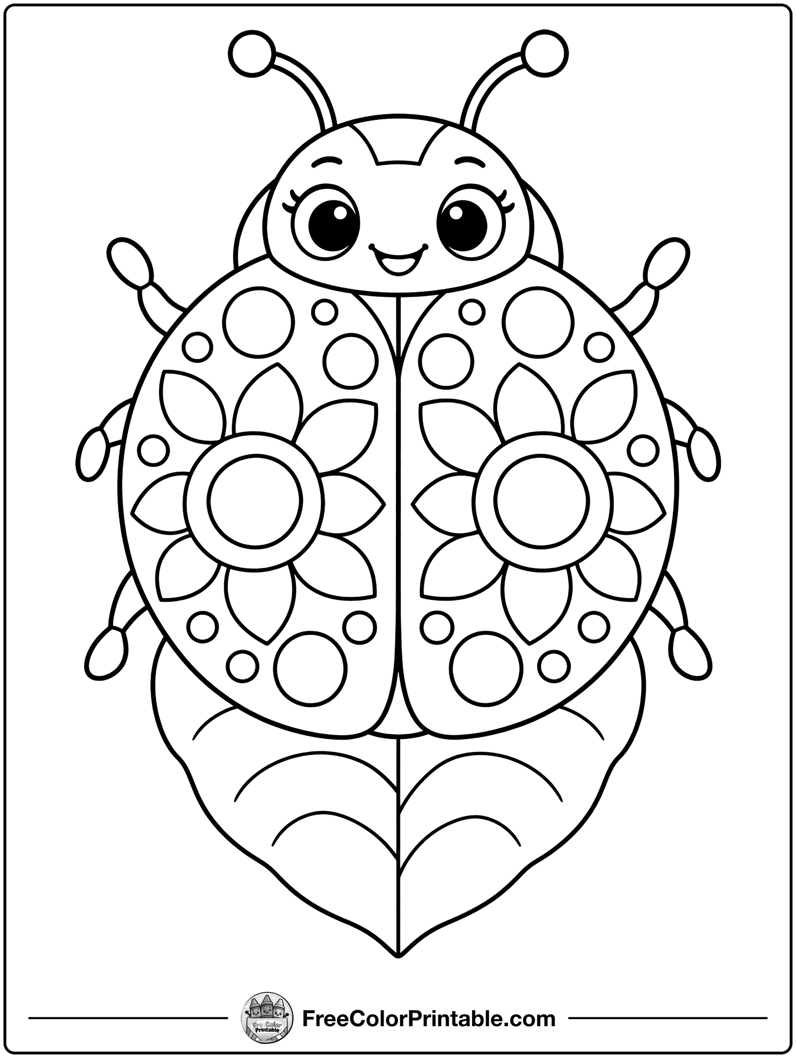 Ladybug Mandala Coloring Page — free color printable