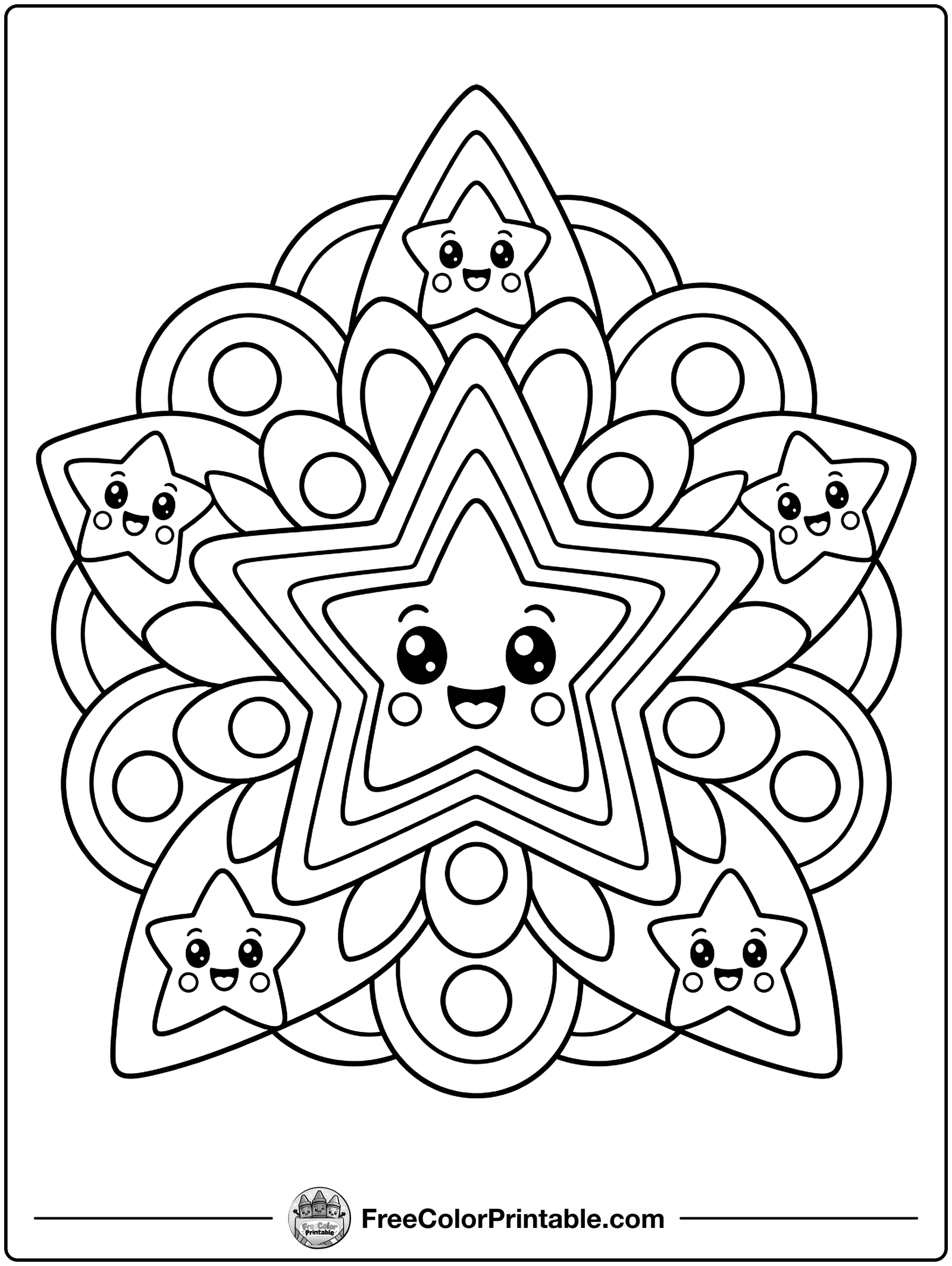 Star Mandala Coloring Page — free color printable