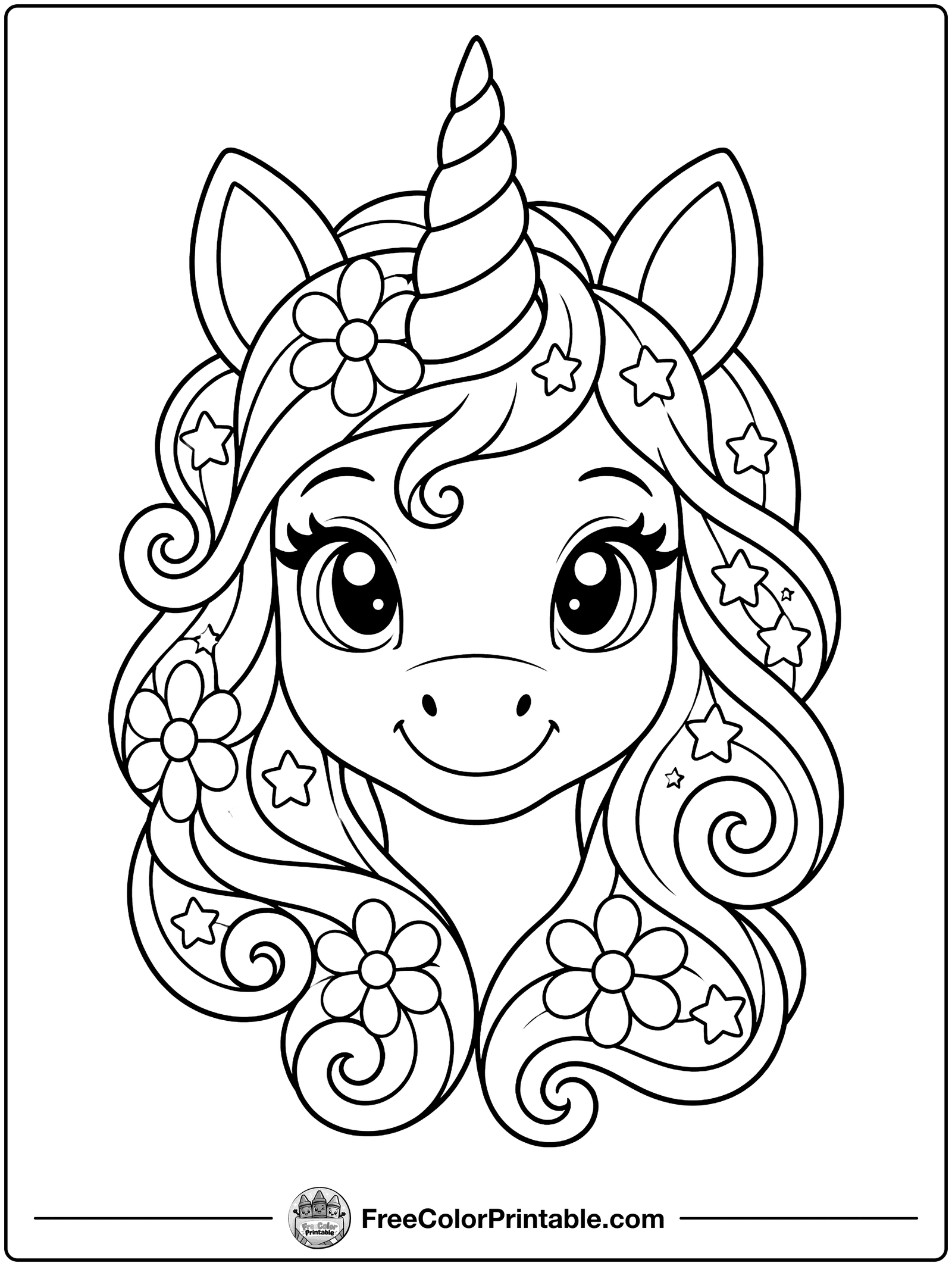 Unicorn Mandala Coloring Page — free color printable