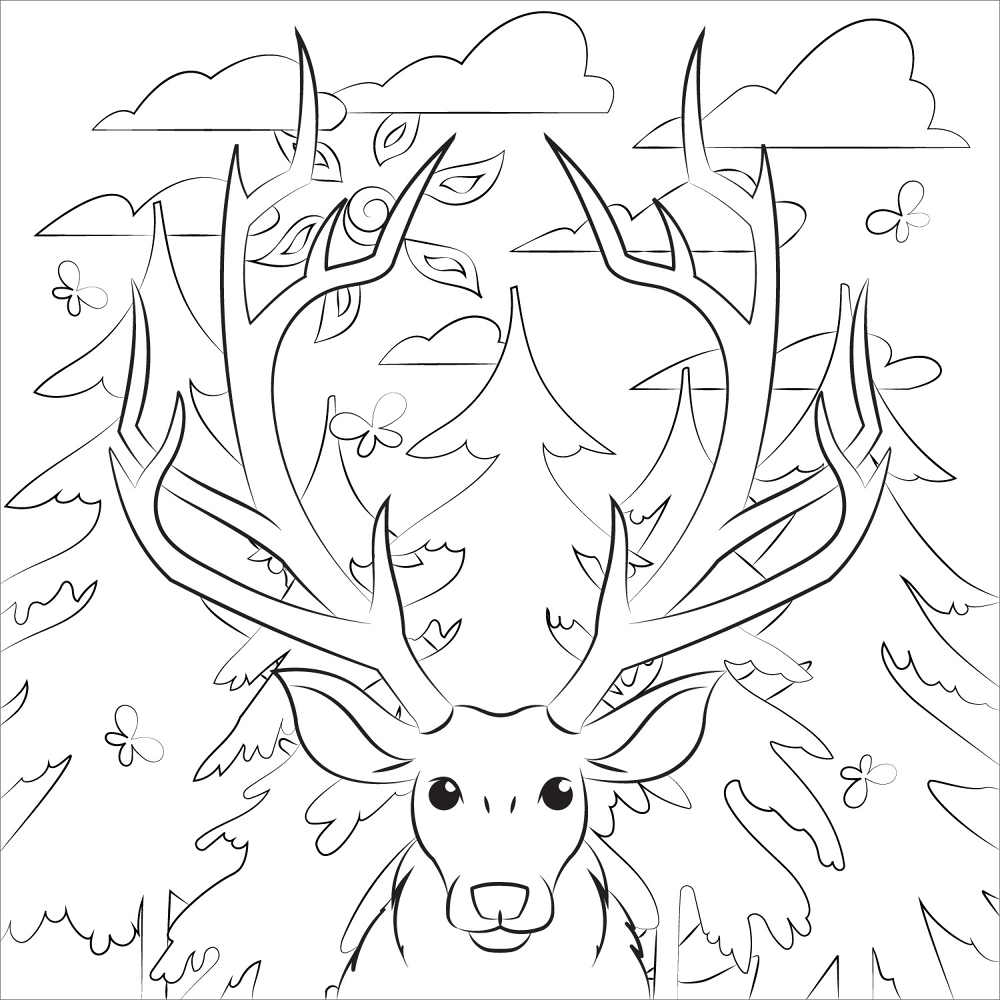 Antlers Coloring Page Md Coloring Page — Free Printable — free printable coloring page