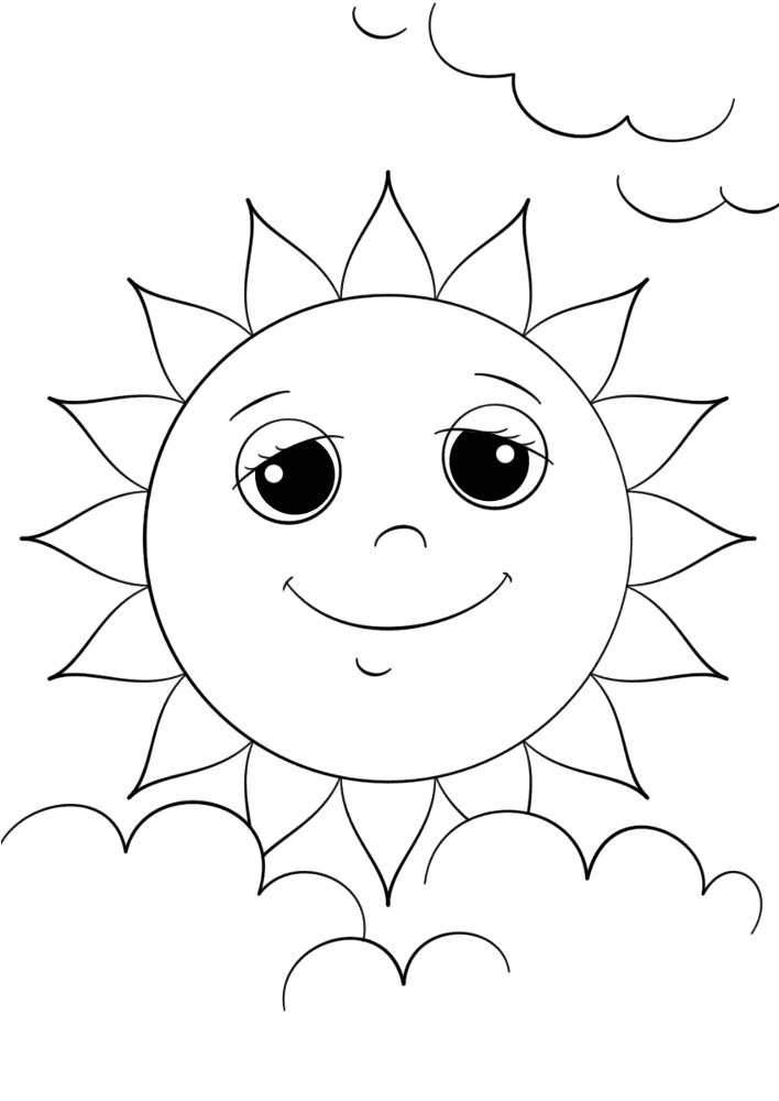 Cartoon Sun Character Coloring Page Md Coloring Page — Free Printable — free printable coloring page
