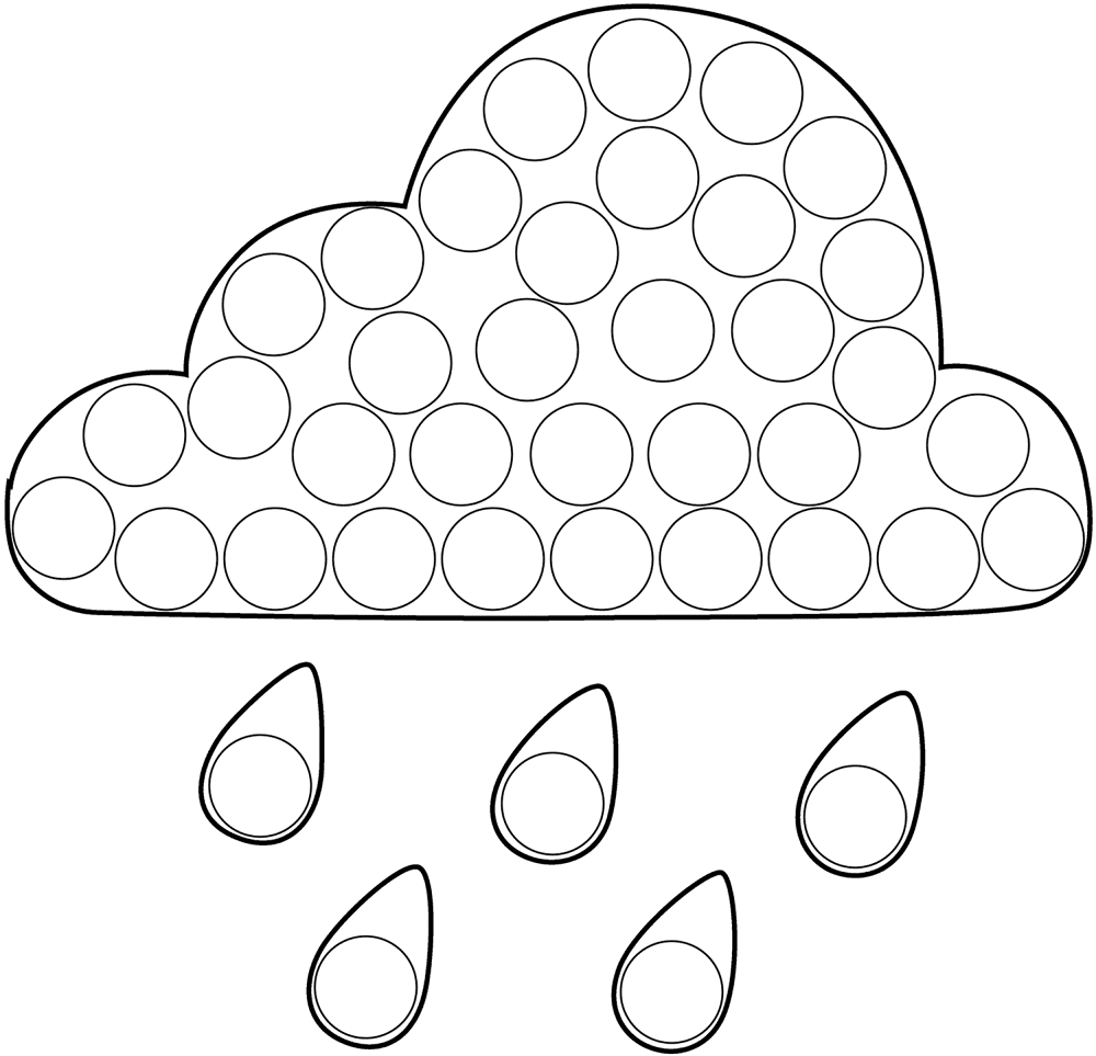 Cloud With Rain Dot Art Coloring Page Md Coloring Page — Free Printable — free printable coloring page