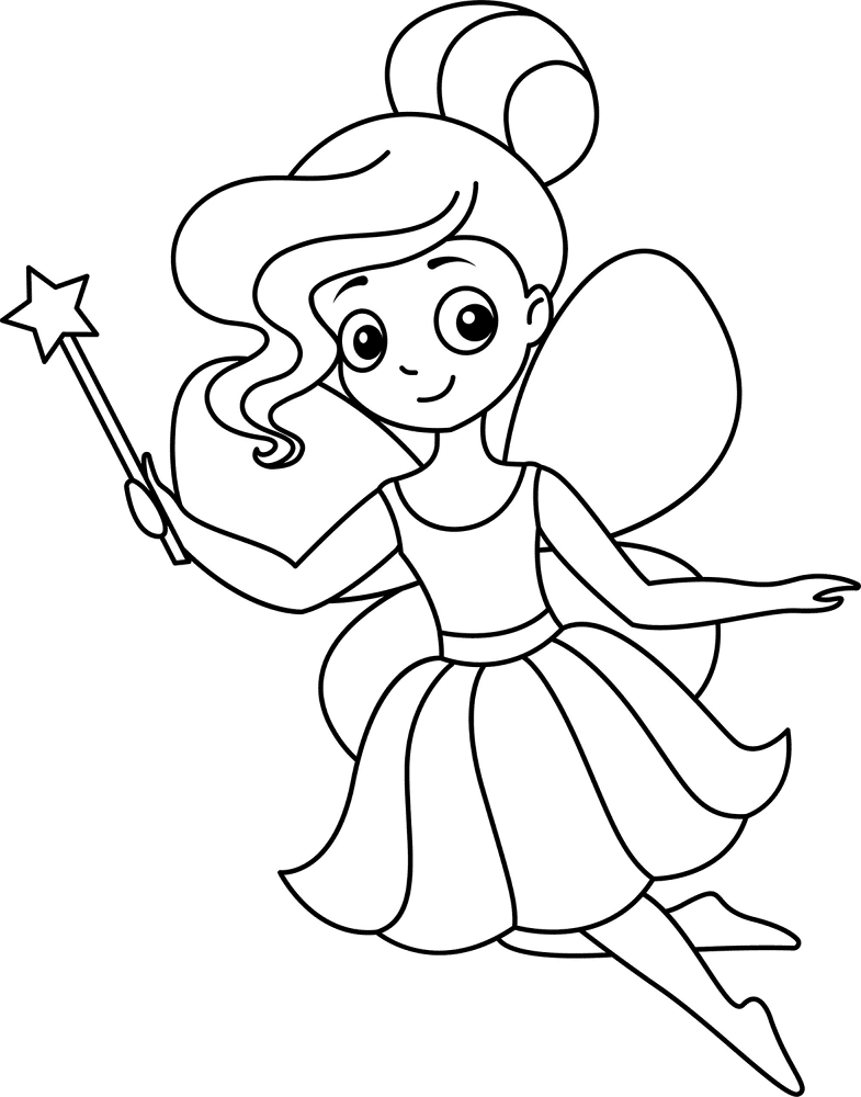 Cute Fairy Coloring Page Md Coloring Page — Free Printable — free printable coloring page